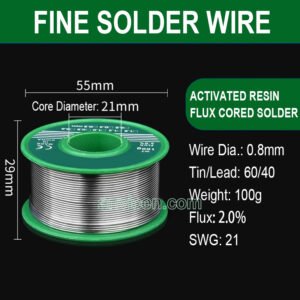60/40 Tin/Lead Fine Solder Wire 0.8mm 100g